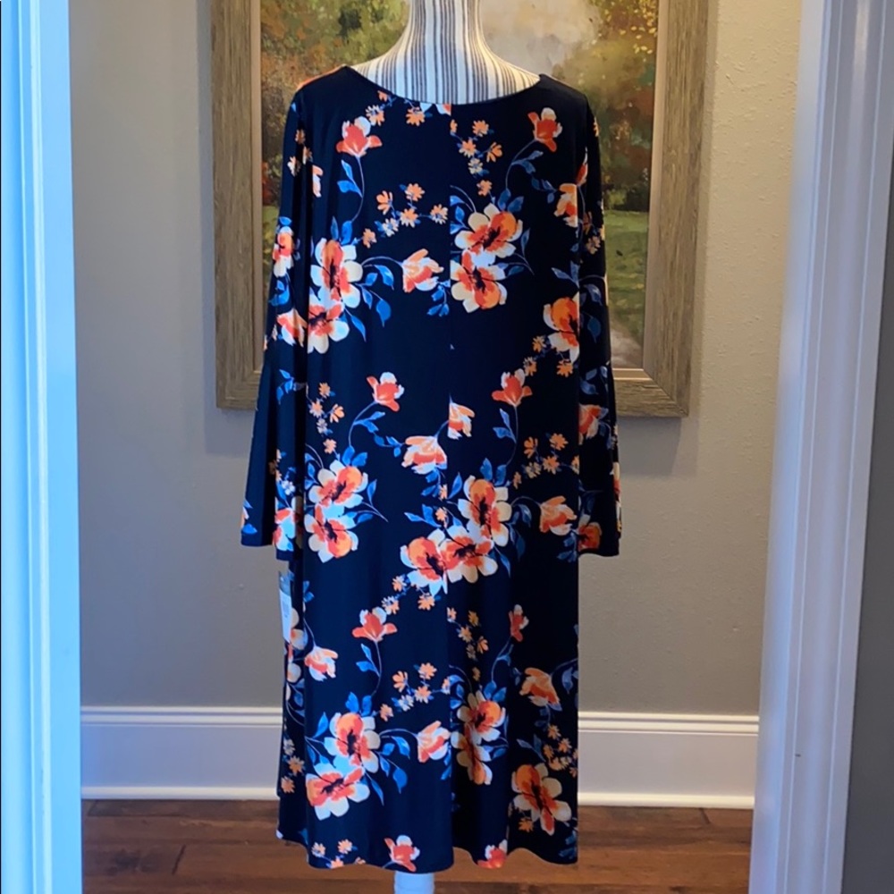 NWT! RALPH LAUREN NAVY/ORANGE SHIFT DRESS 20W
